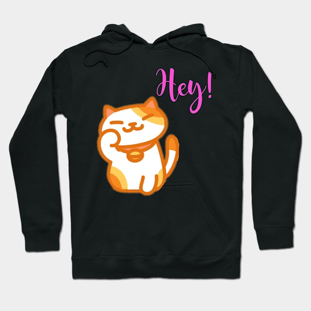 Cat Says Hey! - Funny Cat Hoodie by gmnglx